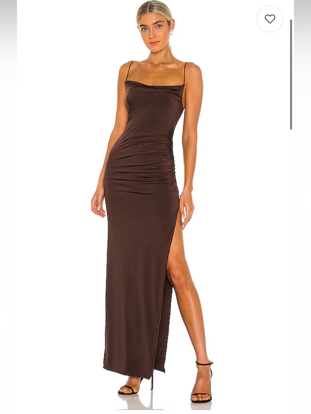 Lovers + Friends Brown Maxi Skirt with High Side Slit